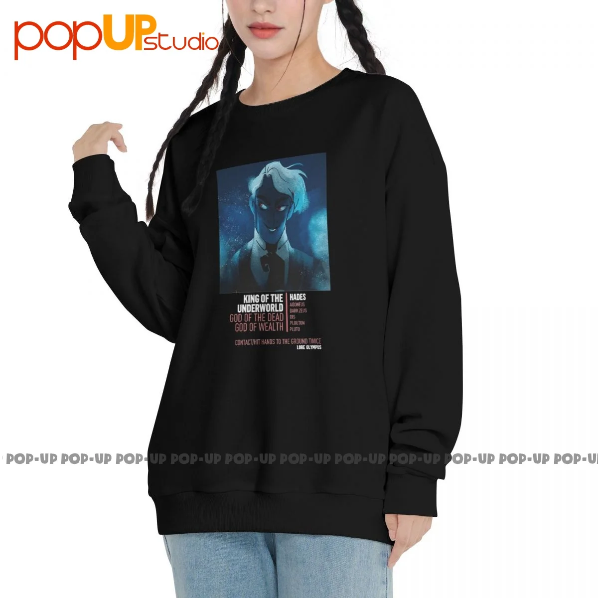 Lore Olympus Hades Business Card Sweatshirt Pullover Shirts Vtg Style Fashion Hot Selling