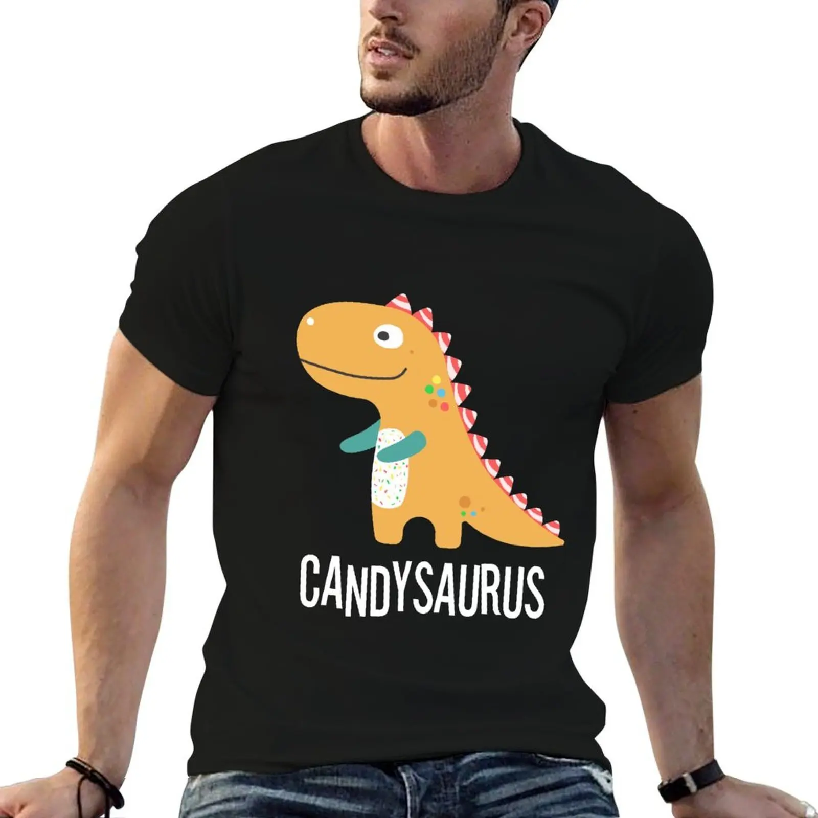 

graphic mens Fun T-Shirt Cute Candy Dinosaur anime Corn tshirt shirts t Halloween