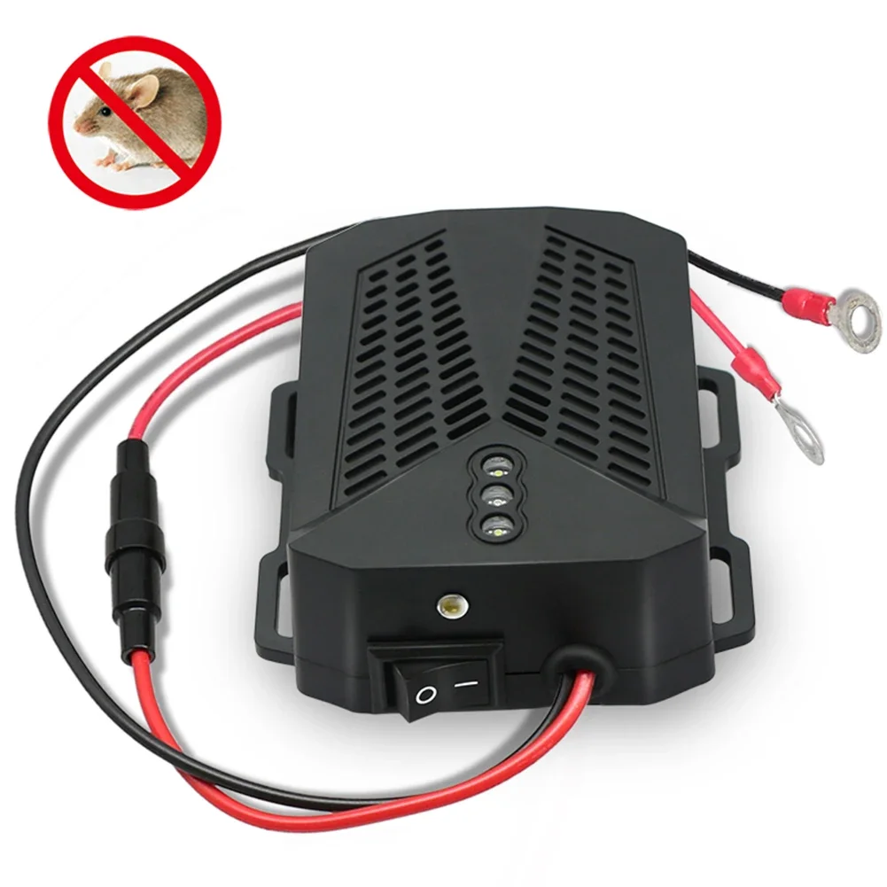 Ultrasonic Mouse Deterrent Ultrasound Alarm Car Rat Repeller 12V Powered Intelligent Start-Stop Get Rid of Mice in Car Engine