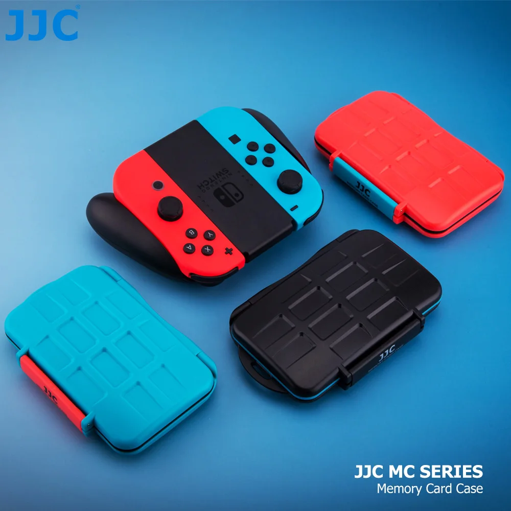 JJC Switch Game Card Case Waterproof MicroSD/TF Card Holder Container Box for 8 Nintendo Switch Game Cards + 8 Micro SD Cards