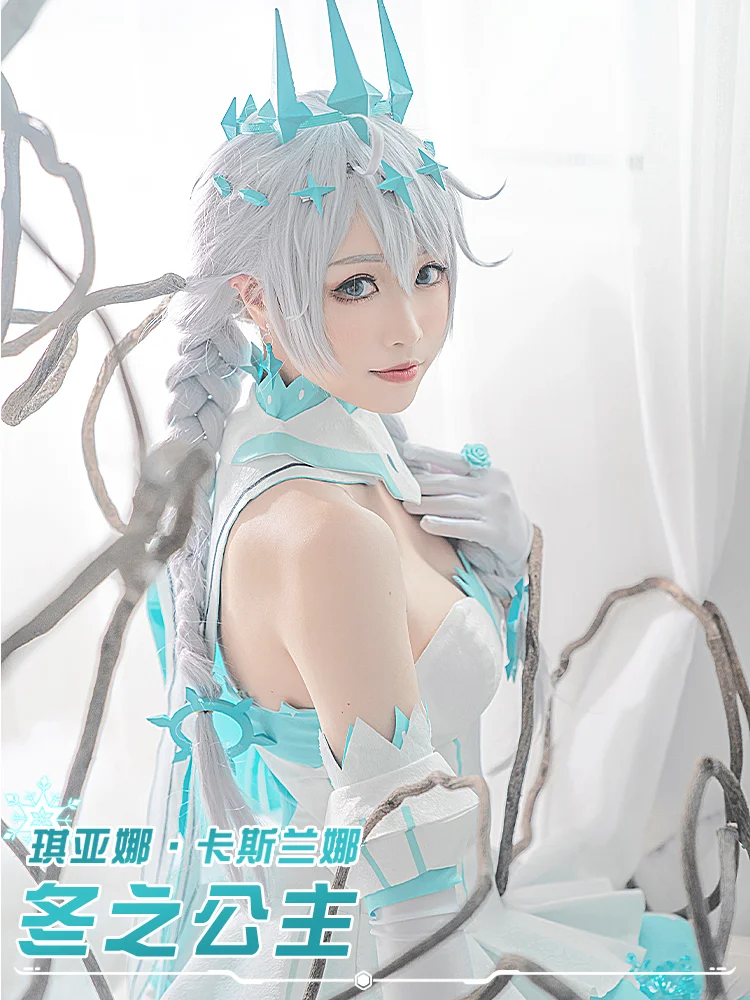 Honkai Impact 3rd Kiana Kaslana Winter Princess Cosplay Costume Cos Game Anime Party Uniform Hallowen Play Role Clothes Clothing