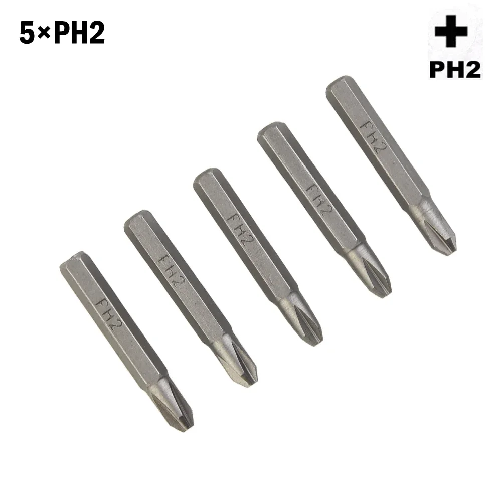 5Pcs Screwdriver Bit H4×28mm Cross Screwdriver Magnetic Bits PH0000 PH000 PH00 PH0 PH1 PH2 4mm Hex Shank Nutdrivers Hand Tools