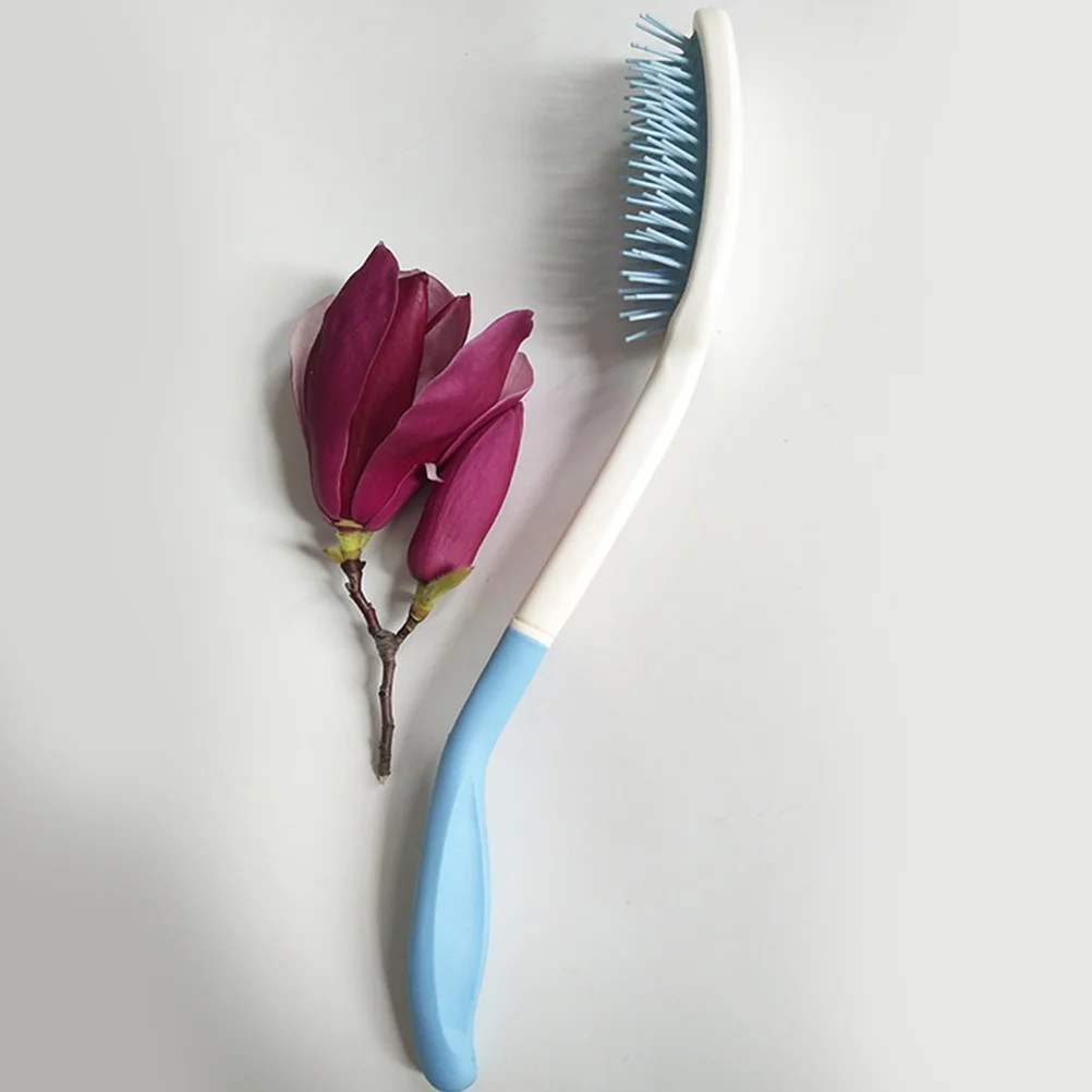 

2Pcs Ergonomic Combs Curved Handle Hair Comb for Elderly and Disabled People Detangling Comb for Thick Hair