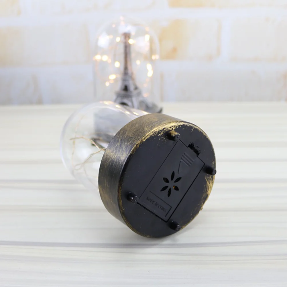 الإبداعية برج ايفل ضوء الليل الاكريليك زخرفة الرجعية الزخرفية DIY الحرفية غطاء زجاجي شجرة عيد الميلاد ضوء النجوم