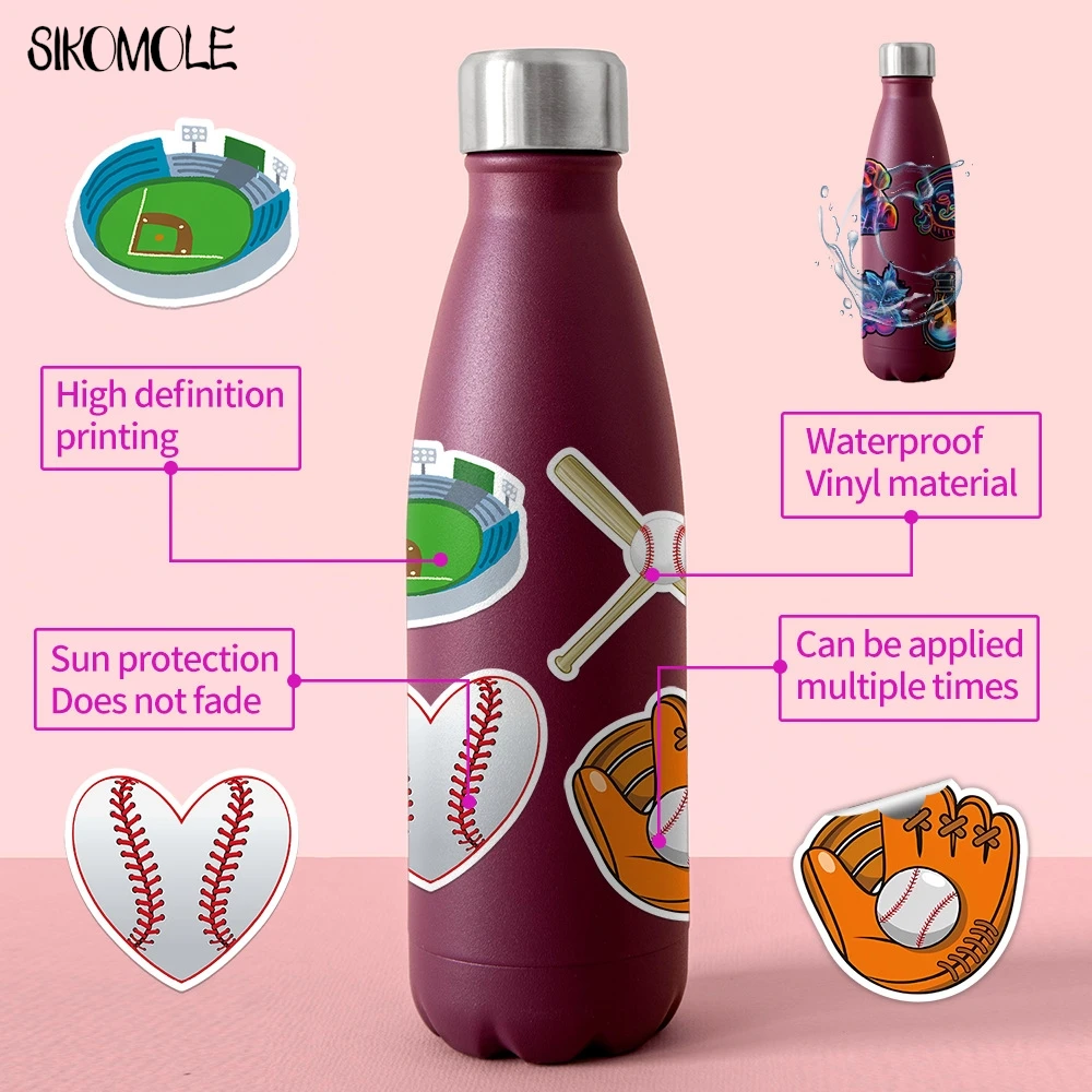 10/30/50PCS Sport Honkbal Leuke Stickers Esthetische DIY Decoratie Kinderen Speelgoed Kid Reisbagage Decal graffiti Sticker Pack