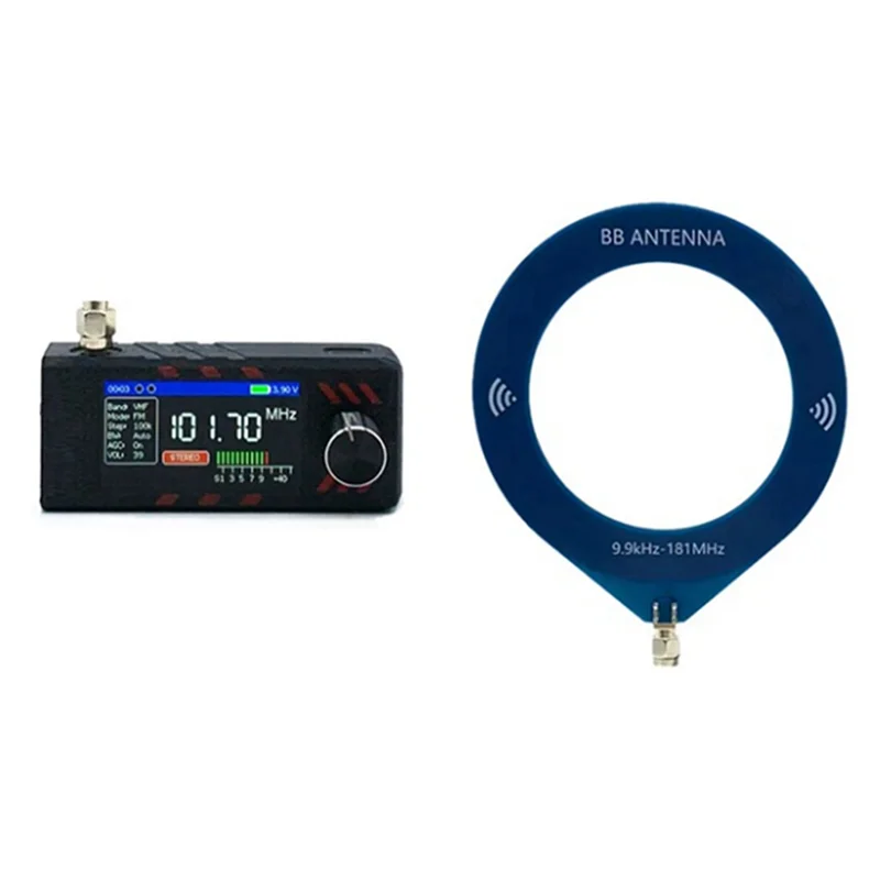 ABMF-SI4732 0.5-108Mhz 휴대용 라디오 1.9인치 IPS 스크린 포켓 미니 라디오 With9.9Khz-181Mhz 루프 안테나