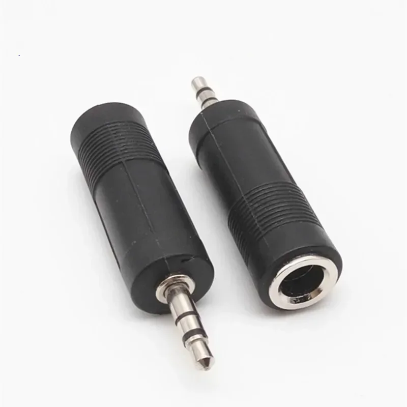 2pcs 3.5 Double Rotor 6.5 Adapter 3.5 Revolution 6.5 Female 6.5 Female to 3.5 Male Audio Signal Converter Small to Large