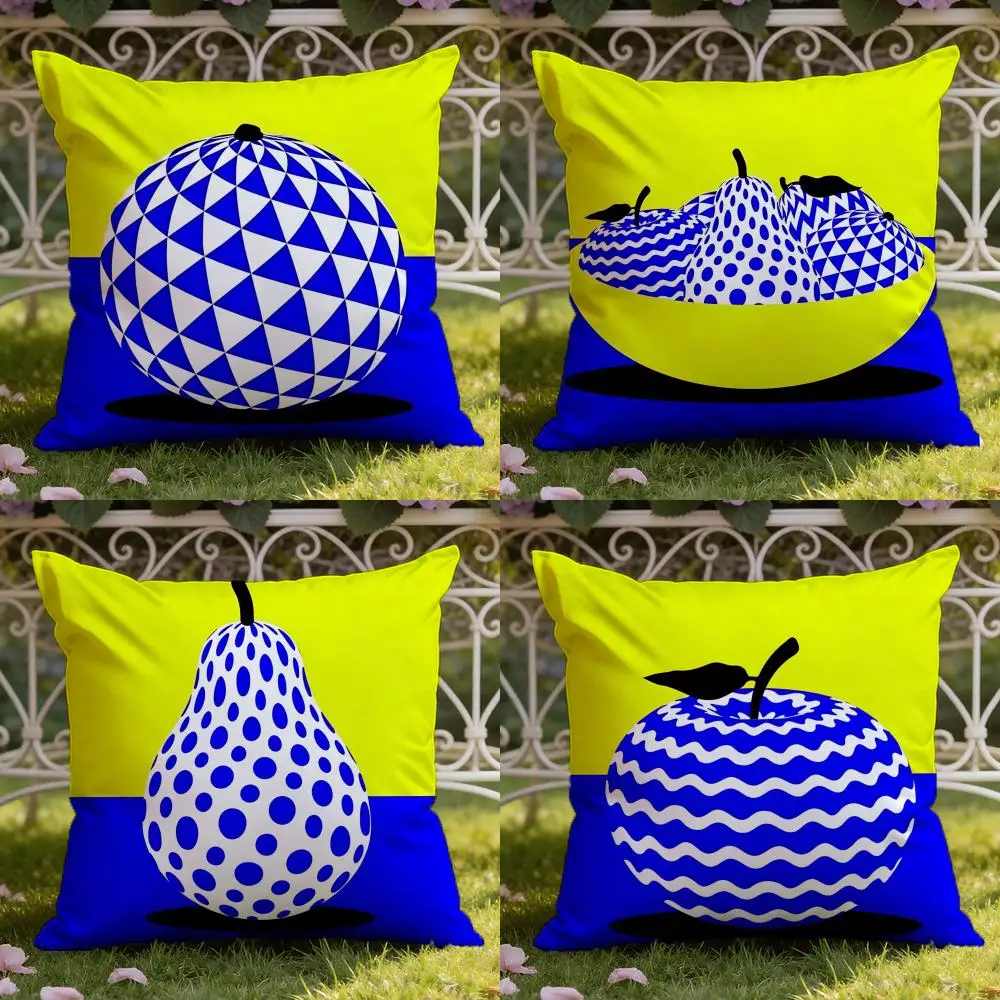 Kawaii Pastel Stylish fruit Cushion Cover Home & Car Dual-Scene Pillow Cover: Reversible for Premium Comfort