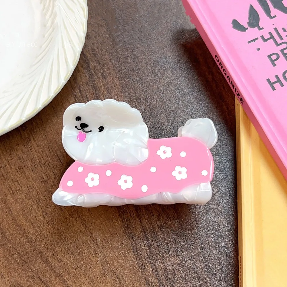

Korean Style Cute Puppy Acetic AcidHair Claw Flower Hair Accessories Animal Shark Clip Acetic Acid Barrettes Cartoon Hair Clip