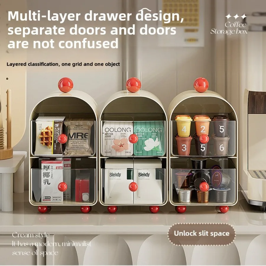 

Durable Clear Drawer Storage Box Non-Slip Desktop Organizer for Home Kitchen