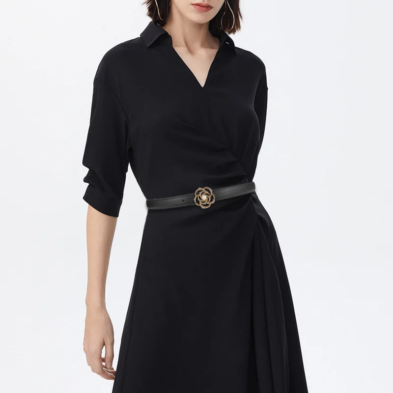 Designer Dames Dunne Riemen, Dames Parel Decoratie Kwaliteit Dames Riemen, Luxe Merk Riemen 2.3Cm Breedte