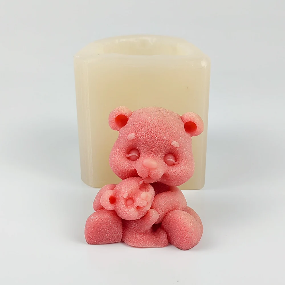 DW0400 PRZY Animals Soap Molds Silicone Candle Mold 3D Mother and Son Bear Moulds Wedding Birthday Valentine's Day Clay Resin