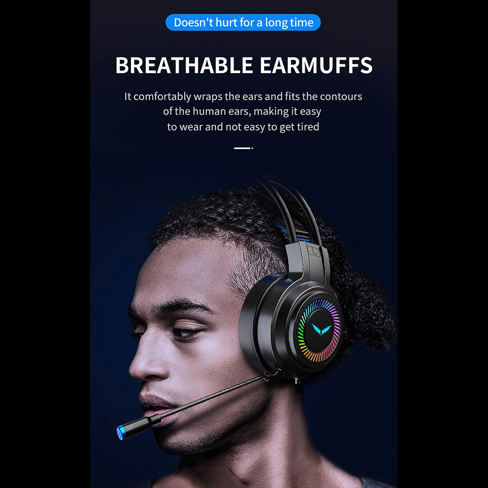 

E-sports Gaming Headsets with Mic Headphones for Computer Stereo Earphones Travel