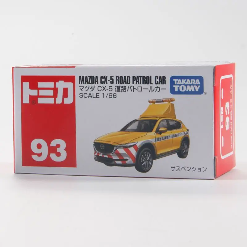 TAKARA TOMY-coche de la patrulla de carretera Tomica n. ° 93 Mazda CX-5, coches de juguete de aleación, vehículo de Motor, modelo de Metal fundido a presión, regalo para niños, 1/66