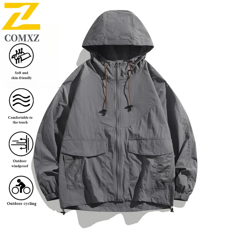 مجموعة EIAO Premium للحماية من الأشعة فوق البنفسجية سترة للزوجين بعامل حماية من الأشعة فوق البنفسجية 50 + معطف جلد رفيع للغاية بغطاء للرأس مع ملابس واقية من الشمس للمغامرات الخارجية #4