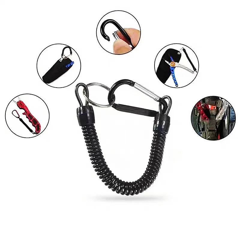 3P Spring Coil Keychains,Retractable Wrist Strap Safety Rope,8.46
