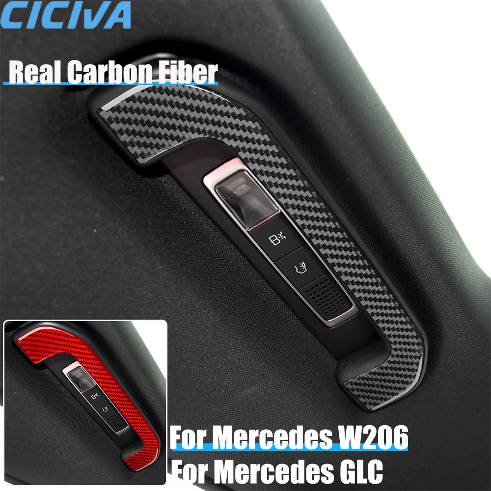 

Real Carbon Fiber Car Accessories Roof Safety Handle Cover Soft Sticker For Mercedes C-class W206 2022 2023 2024 GLC 2023 2024