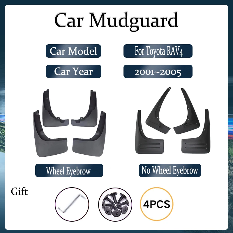 Car Mudguards For Toyota RAV4 RAV 4 XA20 2001 2002 2003 2004 2005 Antifreeze Fenders Mud Guards Mudflaps Baffle Auto Accessories