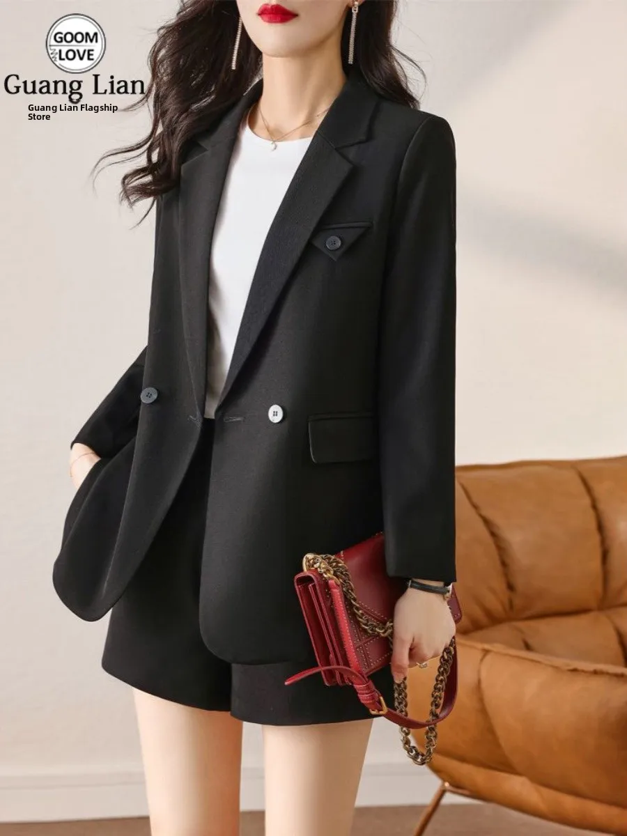 

Ele Loose Women's Suit Jaet And Pants Set High Quali Design Early Autumn Faionable Versatile Wide Matched Street Sle