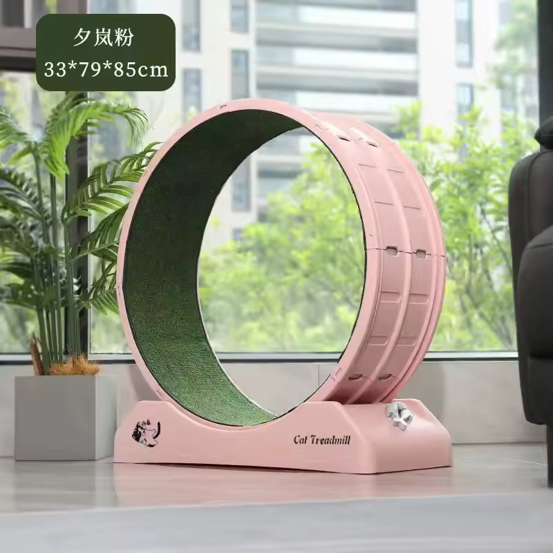Cat Exercise Wheel for Indoor Cats - Treadmill-Style Wheel with Carpeted Runway | Fitness & Weight Management