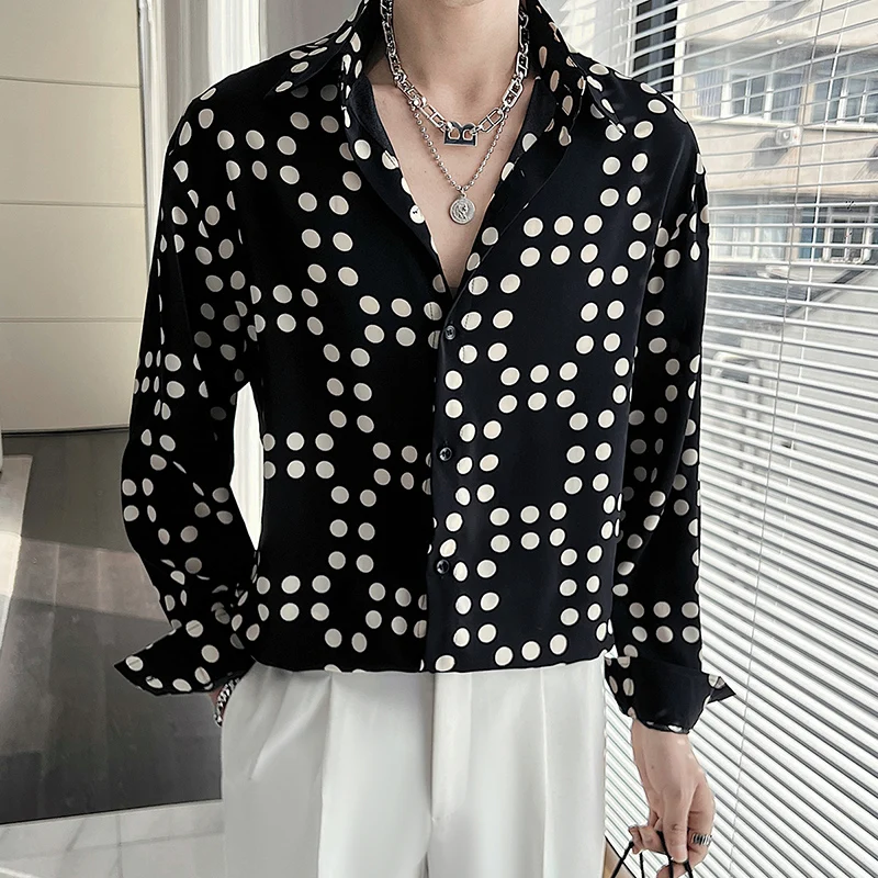 2023 Autumn Fashion Printed Loose Fitting Shirt for Men High-quality Long Sleeve Casual Shirts Streetwear Social Party Blouse