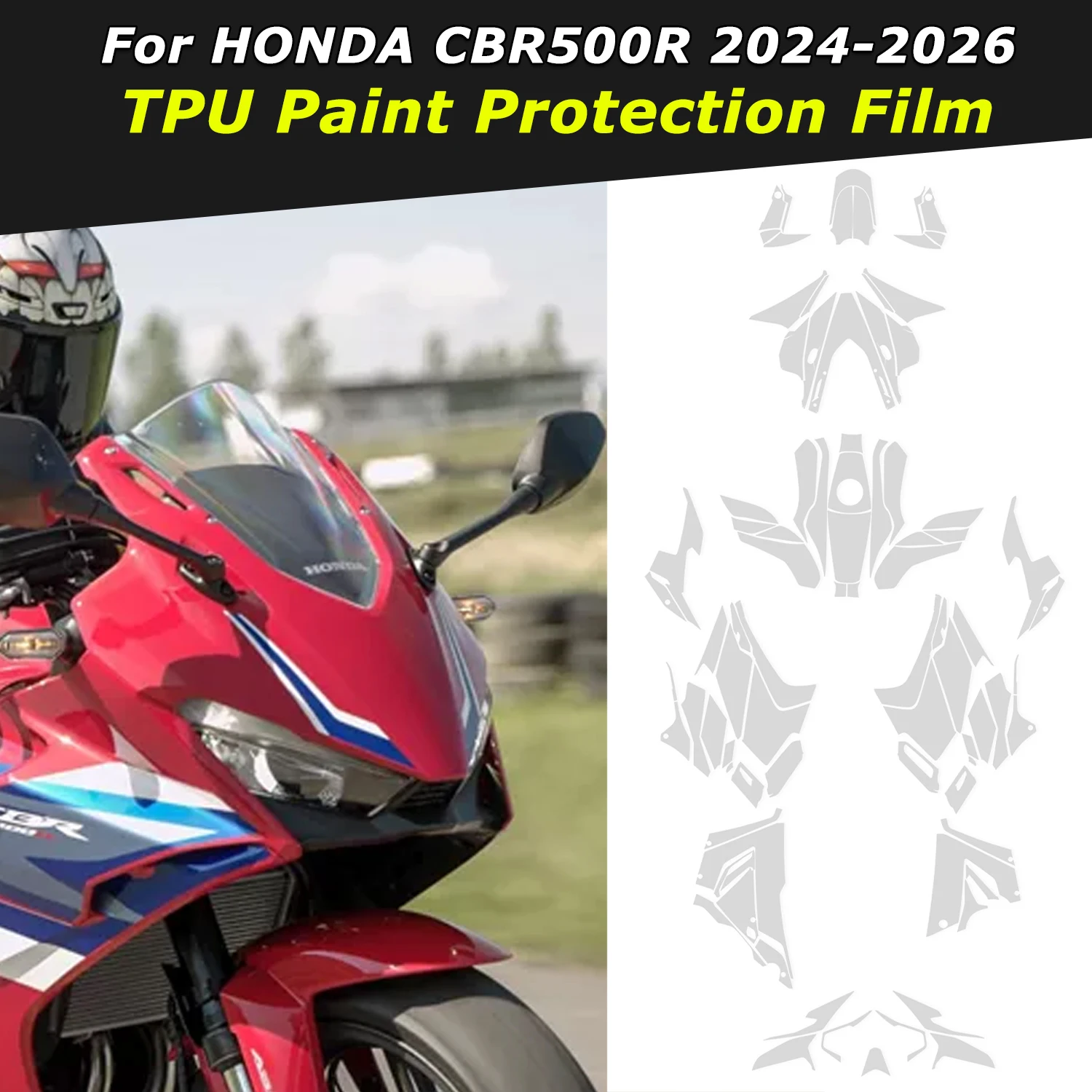 CBR 500 R Motorcycle Paint Protection Film PPF Transparent Body Sticker Kit For Honda CBR500R 2024-2026 Accessories Anti-Scratch
