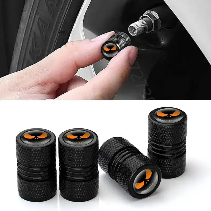 4 Pieces/set 3D Metal Car Tire Valve Caps Halloween Eye Decoration Accessories Car Styling Car Accessories Wheel Hub Valve Stem