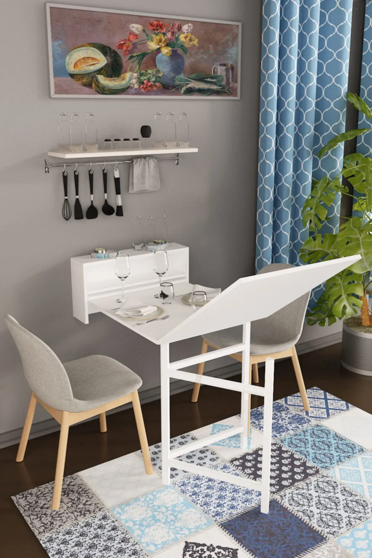 Petunia Practical Foldable table Smart Kitchen Desk üç color option