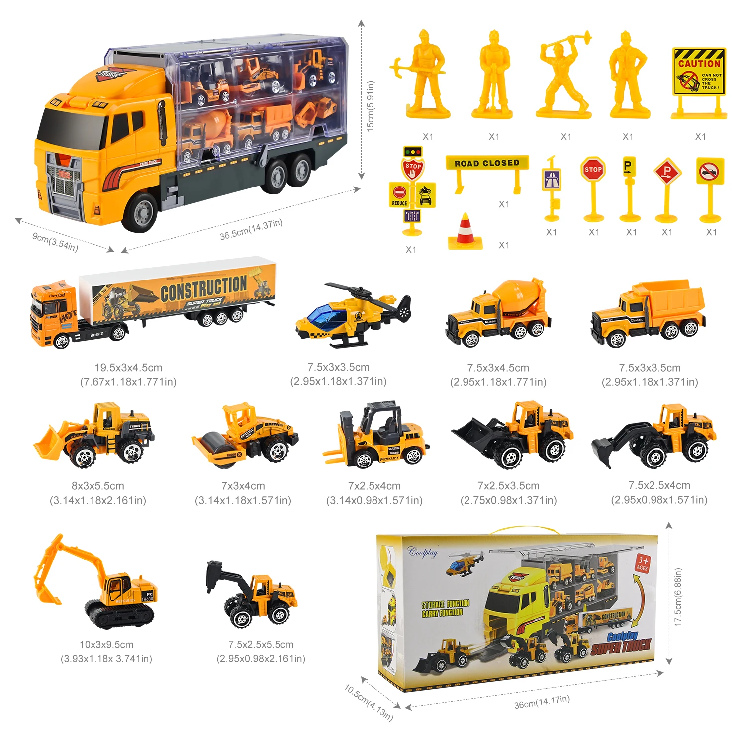 Big Construction Trucks Set 1:64 Scale Toys Mini Diecast Alloy Car Model Engineering Toys veicoli Carrier Truck Gifts ragazzi Toys