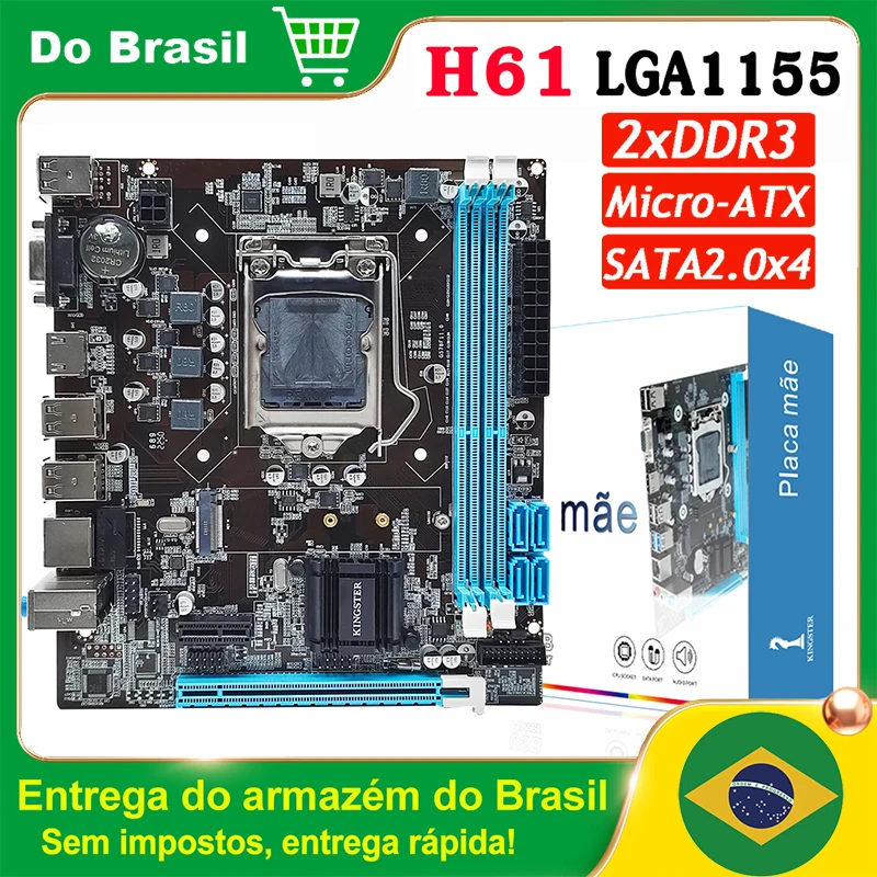 H61 Motherboard LGA 1155 DDR3 Memory 16GB Micro-ATX Desktop Mainbord for LGA1155 Socket Intel Core I3 I5 I7 Xeon CPU