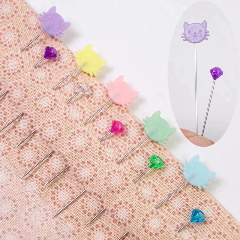 Gestreiftes Katzen-Nadelkissen mit 80 Stück Positionierungsstiften, Aufbewahrungsorganisator, Schneider-Quiltzubehör zum Basteln und Nähen – Detail 4