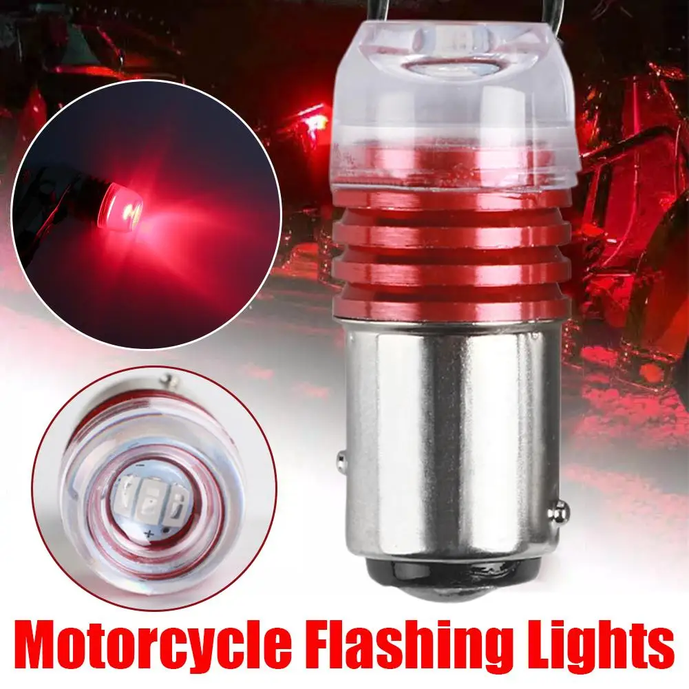 1pcs Red Strobe Light 1156 1157 Flashing LED Turn Signal Motorcycle 12V Flashing Warning Light Light Tail Brake 5630 Revers Y0Q3