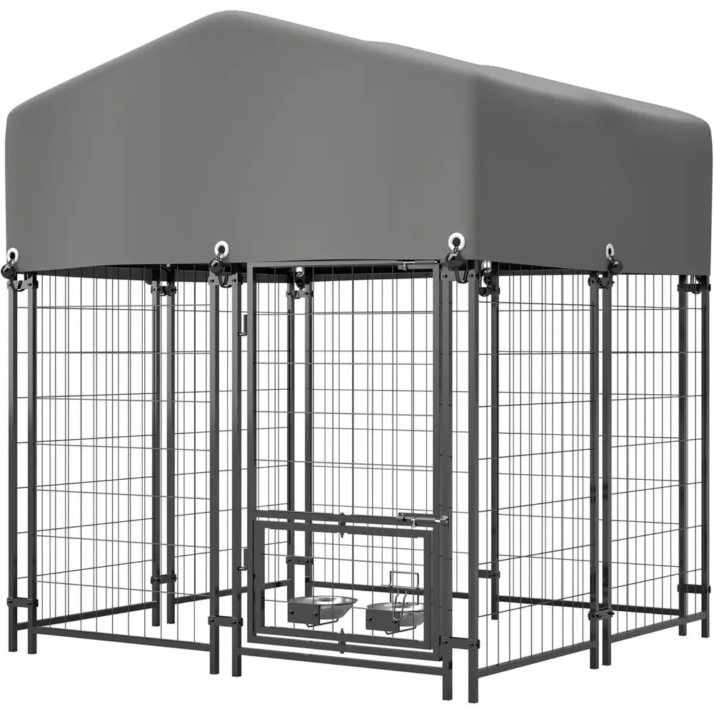 

Прочная уличная будка для собак - всепогодная, с надежным замком, 1.2м x 1.3м x 1.5м, серая металлическая клетка