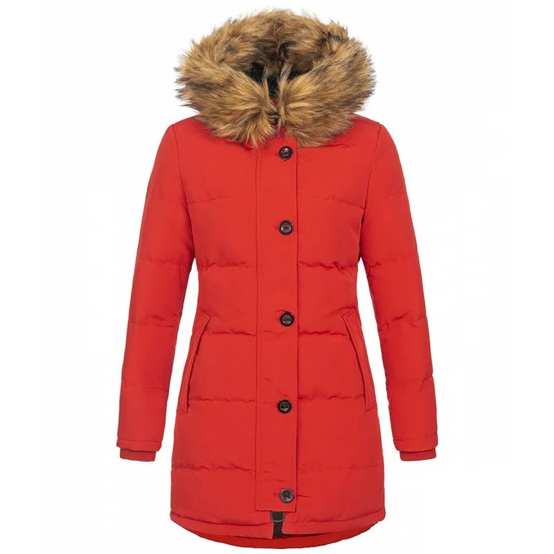 Mid-Length oversize Women's Hooded Padded Coat Zip Up Thick Warm Winter Daily Commute Trendy Soft Newest Luxe Hot Chic Fad Coats