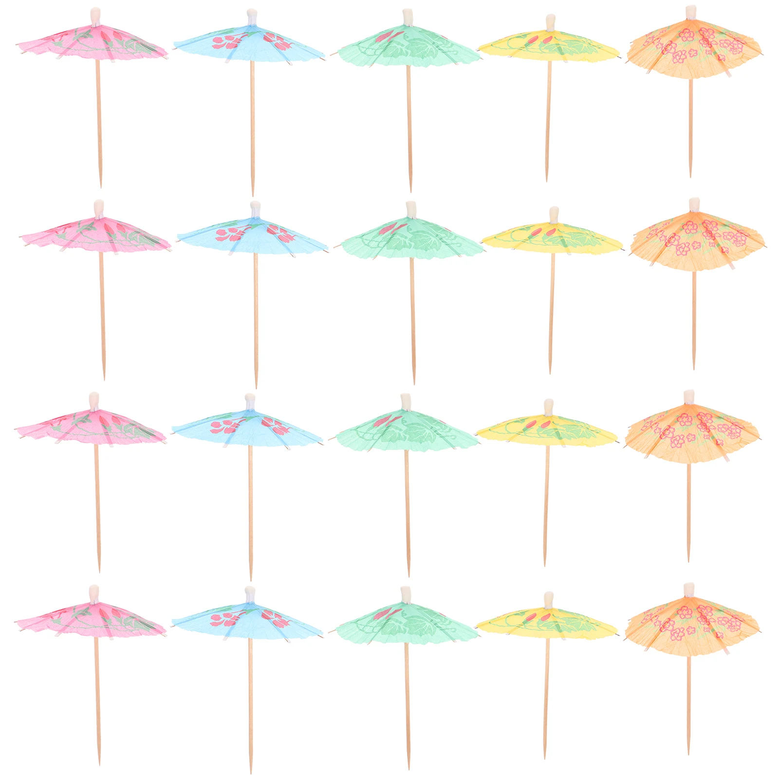 

50pcs Cocktail Umbrella Picks Mini Parasol Bamboo Stick Party Supplies Drink Accessories Umbrellas Cake Decorations