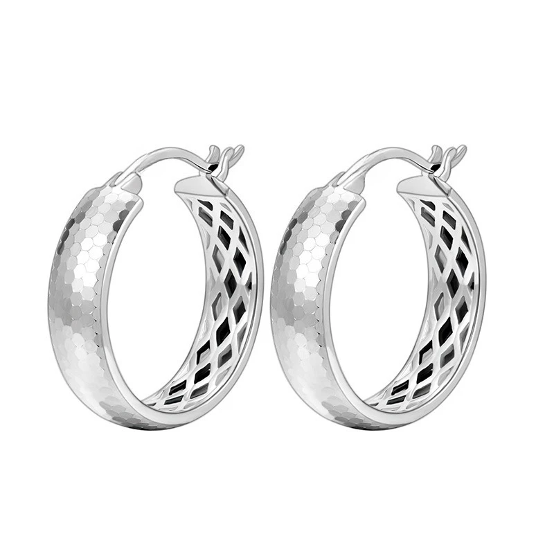 

S925 sterling silver earrings women's light luxury high-end sense personality trend ring ear buckle