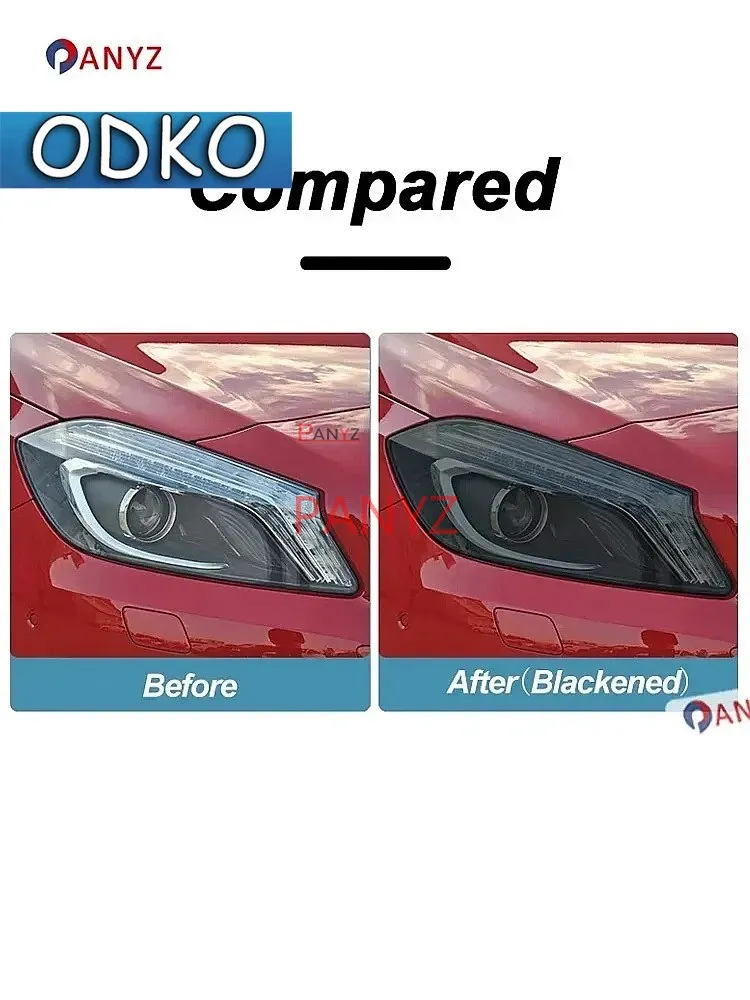 2 Pcs Car Headlight Protective Film Vinyl Transparent Black TPU Precut Sticker For Jaguar XJ X351 2010-2019 XJR XJL Accessories view 2