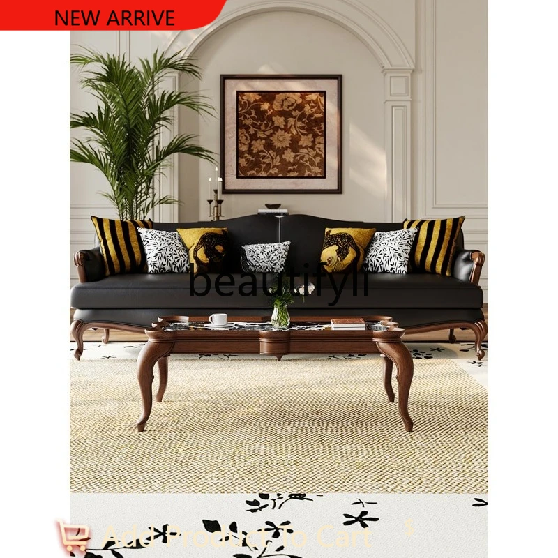 

American retro coffee table French solid wood rectangular small apartment living room home new model G1218