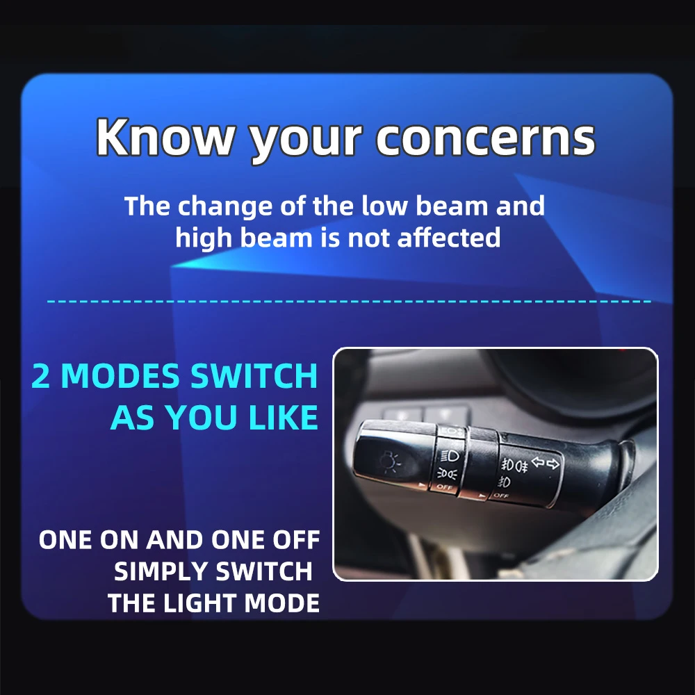 مصباح أمامي LED مزدوج اللون، 80 وات 12 فولت/24 فولت مناسب عالمي 3800 ك/6000 كلفن للقيادة في جميع الأحوال الجوية، التوصيل والتشغيل، المصابيح البديلة