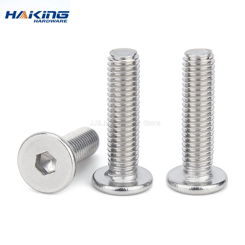 5/50 CM M1.6 M2 M2.5 M3 M4 M5 M6 M8 A2-70 304 Stainless Steel Hex Hexagon Socket Ultra Thin Super Low Flat Wafer Head Screw Bolt