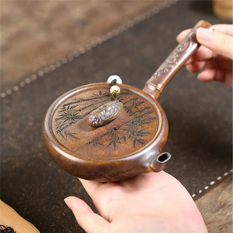

-A89Z 180Ml Handmade Purpleclay Teapot Authentic Raw Ore Craftsmanship Tang Yu Kungfu Tea Set