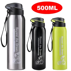 Water bottle of vacuum stainless steel bicycle water bottle of dual cycling walled mere thermal mug isolated with 500ml straw 10 Main Sales Stainless Bottle - №8