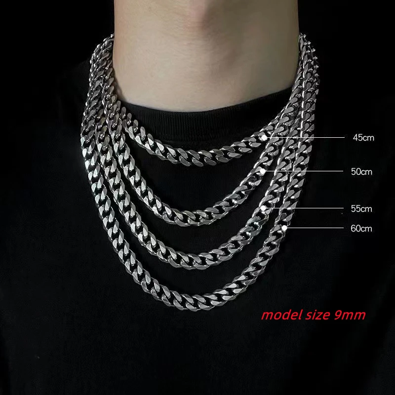 Punk Goth 316L Stainless Steel Chain Man Necklace Accessories Waterproof Gothic Men\'s Chain Y2k Jewelry Free Shipping Wholesale