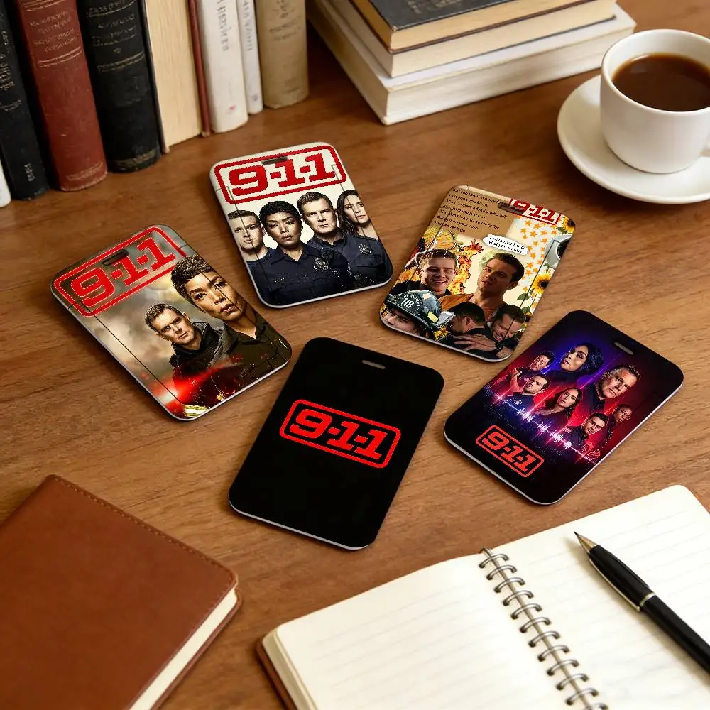 9-1-1 TV Series Lanyard Pull Back Clip Holder and Card Holder Rotating Back ID Card Family Gift