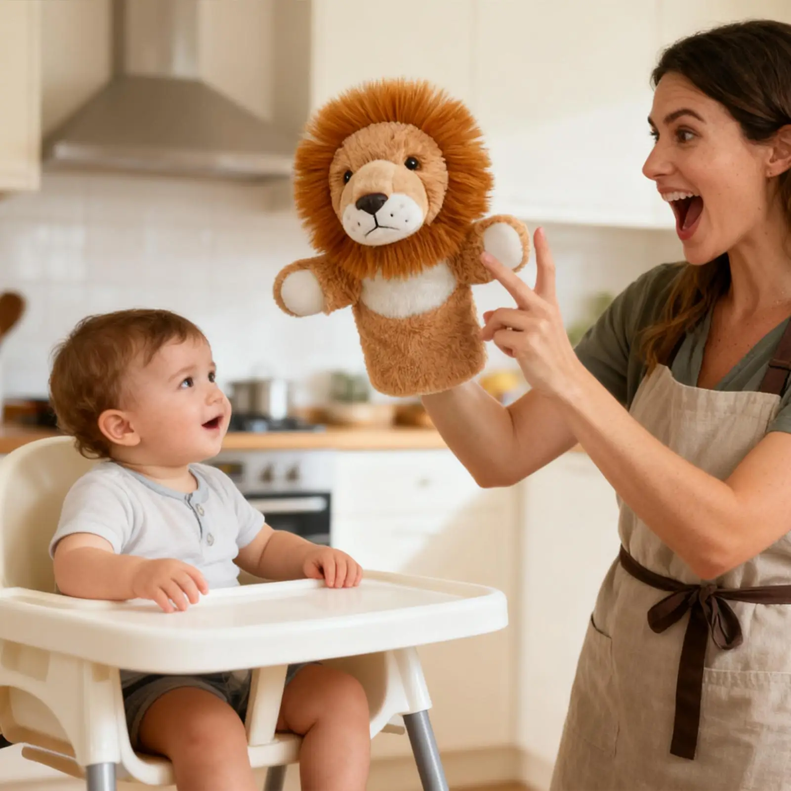 Marionnettes à main animaux en peluche Lion girafe accessoires de scène Performance sur scène marionnettes à main pour garçons filles Parents enseignants