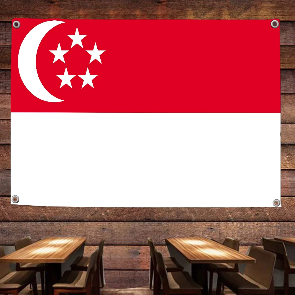 Löwen stadt SG SGP Republik Singapur Flagge Flaggen und Banner vier Loch Flagge Polyester Outdoor Dekor Raum Ästhetik