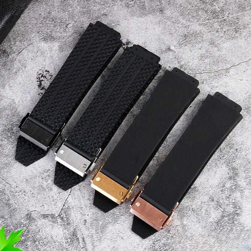 Compatible Men's Sport  Accessories For Hublot Silicone Sweat-proof Watch Strap Yubo Big Bang Classic Fusion 26x19mm 24x17mm image 2