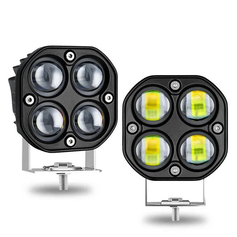 Faro LED para motocicleta, 6000K, punto de doble Color, Combo de inundación IP68, resistente al agua, 4000LM, ajuste Universal, lámpara antiniebla de conducción para ATV todoterreno