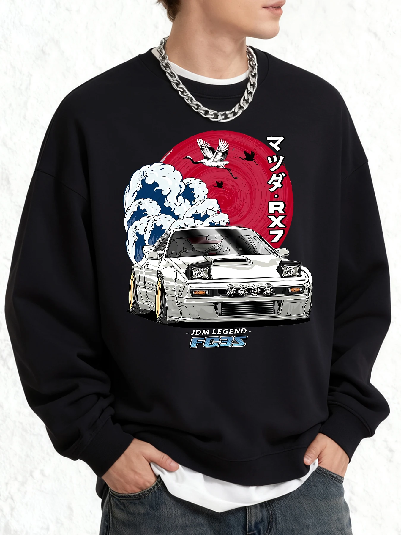 Remate De Vehiculos Retirados De Circulacion طباعة البلوز الشارع فضفاض البلوفرات الخريف رجالي خمر هودي س الرقبة مريح القمم #2