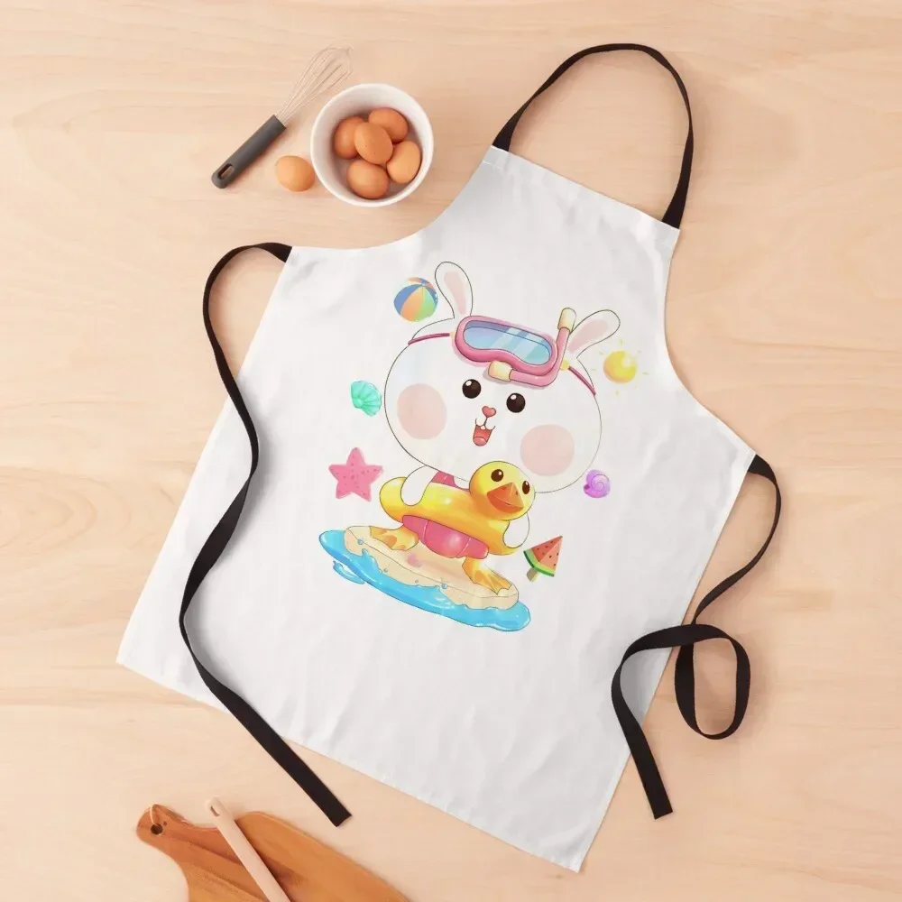 

Summer Puffy Rabbit Apron Nursing women's work Kitchen Supplies Idea Goods Household Items Useful Apron